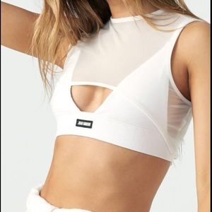 White Mesh Shrug Tank